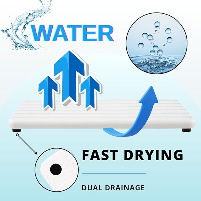 2PCS Water Absorbing Stone Tray, Fast Dry Diatomite Stone Sink Trays, Non-Slip Soap Holder for Bathroom and Kitchen Sink, Sink Coasters Keep Countertop Drying Neat, 8.3 x 4.0 Inches