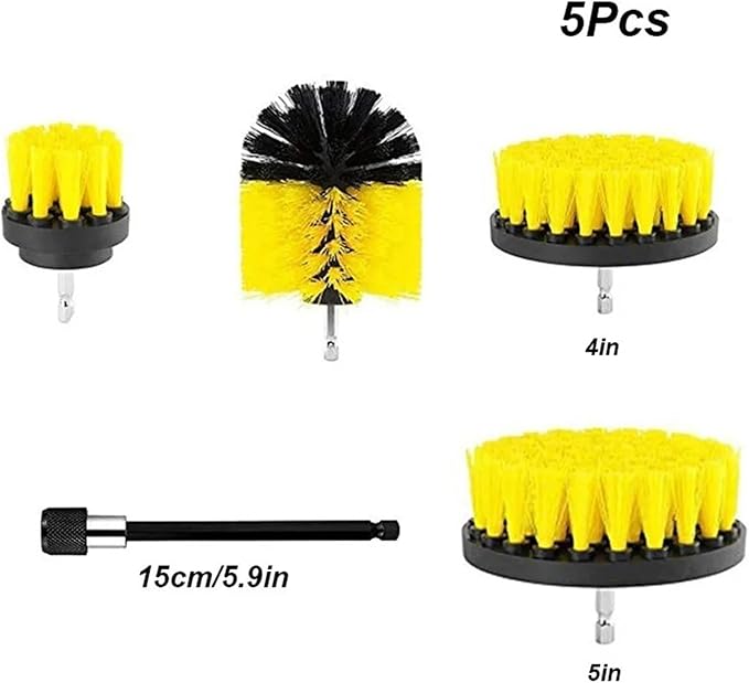 Household Car Cleaning Electric Drill Brush Head Set Electric Brush Kitchen Bathroom Cleaning Kit Toilet Cleaning Tools(9pcs)