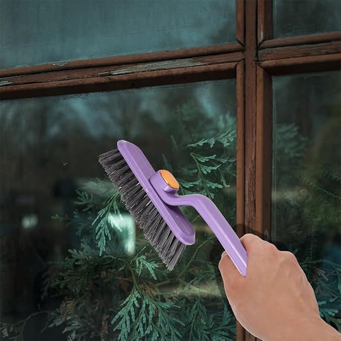 UPKOCH 2pcs Rotating Hard Bristle Crevice Cleaning Brush 360° Gap Scrubber Household Cleaning Tool for Bathroom Tile Grout and Floor Corners Random Color Random Color