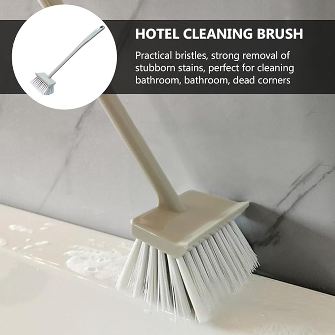 VICASKY Toilet Cleaning Brush with Long Handle, Practical Floor and Tile Scrubber Brush for Bathroom, Grout and Wall Cleaner, Home and Hotel Cleaning Supply