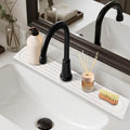 23.6”Drying Stone Faucet Mat for Kitchen Sink-Diatomite Quick Dry Kitchen Sink Splash Guard, Water Absorbent Diatomite Stone Tray,Durable Protector for Bathroom Counter (White, 23.6" X 3.9")