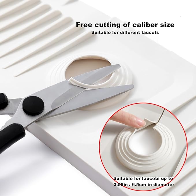 Kitchen Silicone Sink Splash Guard, 5° Slope Type Design Sink Mat,Sink Faucet Handle Drip Catcher Tray Mat Protectors,Sponge Holder and Bathroom Countertop Protect(include 1pcs extra storage mat)