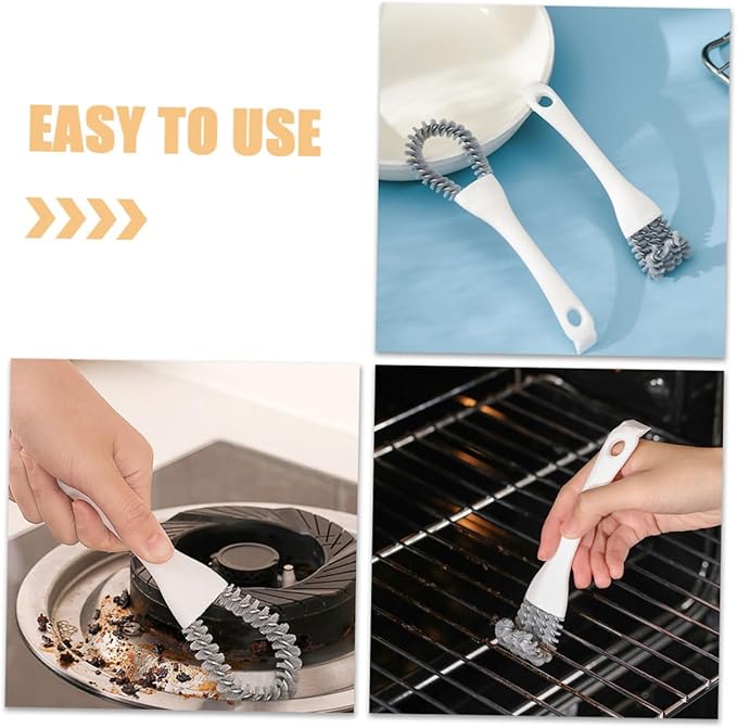 2pcs Multi-use Kitchen Cleaning Brush Set with U-Shaped and Angled Soft Bristles Grout Scrub Brush for Dead Corners and Crevice Cleaning Household Tool for Stove and Grill