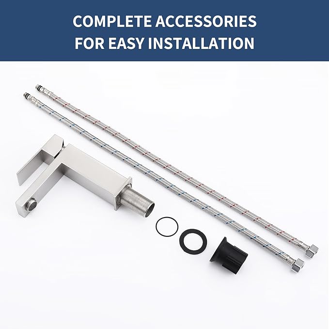 Brushed Nickel Bathroom Sink Faucets One Hole Sink Faucet Single Handle 1 Hole Vanity SUS304 Stainless Steel Faucet for Bathroom Sink Bathroom Faucets, SF3-BN