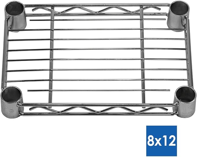Shelving Inc. 8" d x 12" w x 64" h Chrome Wire Shelving with 5 Tier Shelves, Weight Capacity 800lbs Per Shelf