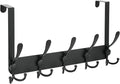 No Drill, No Installation Over The Door Coat Rack with 15 Hooks - Door Hanger Organizer for Towels, Coats, Hats | Bathroom, Bedroom, Closet Storage Solution