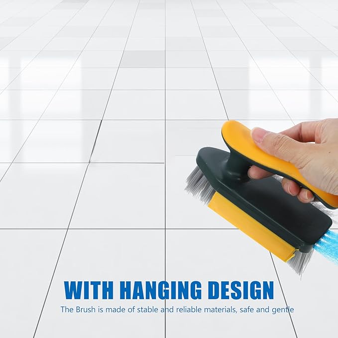 Crevice Cleaning Brush for Household Small Spaces, 1pcs Yellow- Scrub Brush for Bathroom Floor, Toilet, Wall Corner Cleaning, Narrow Gap Cleaner