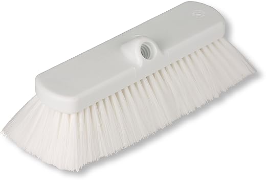 SPARTA 41278EC02 Flo-Thru Plastic Wall Scrub Brush, Equipment Brush With Soft Nylex Bristles For Industrial Kitchens, Hospitals, Commercial Cleaning, 4 Inches, White, (Pack of 12)