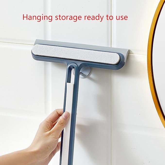 All-Purpose Shower Squeegee 9 Inch for Shower Door Bathroom Tile Floors Wall Window and Car Glass Hidden Brush Shower Squeegee for Shower Wall Glass Door for Tile All-Purpose for Cleaning