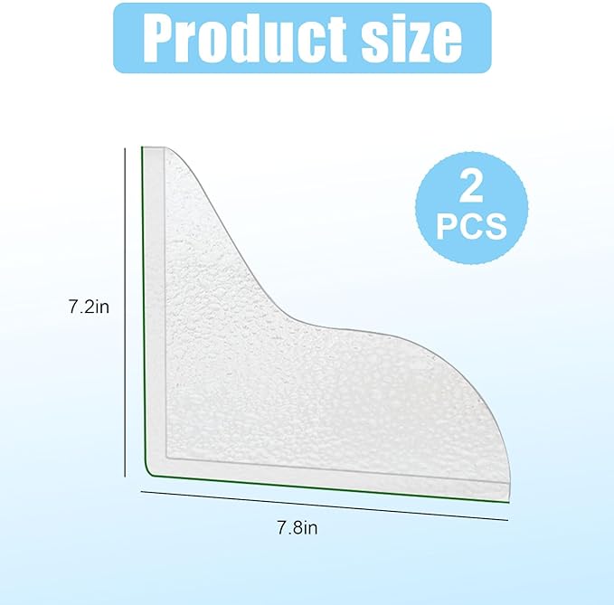 2 Pack Splash Guard for Bathtub,Acrylic Self-Adhesive Shower Corner Water Guard,Silicone Bathroom Shower Splash Guards to Keep Water in Bath,Easy to Install