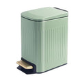 Soddeph Small Narrow Bathroom Trash Can with Lid Bathroom,1.6 Gallon Stainless Steel Wastebasket with Lid Soft Close,Slim Trash Can with Removable Inner Bucket for Toilet, Bedroom,Office (Green)