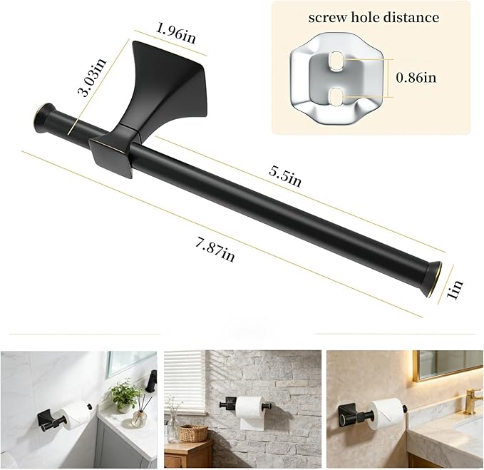 Sturdy Toilet Paper Holder Wall Mount,Premium SUS 304 Stainless Steel Rustproof Toilet Paper Roll Holders for Bathroom, Washroom,Kitchen (Black with Bronze Border)