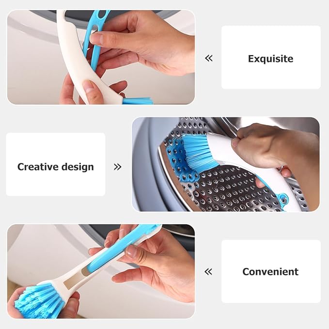 NUOBESTY Detachable Dual-Head Cleaning Brush for Washing Machine Drum and Floor Tiles, Small Multi-Functional Scrub Brush for Bathroom and Kitchen Groove Cleaning Random Color Random Color