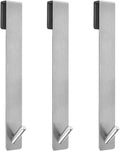 Shower Door Hooks(10 Inch),Extended Over Door Hooks for Bathroom Frameless Glass Shower Door,Stainless Steel Towel Hooks,Heavy Duty Rack Hooks for Robe,Towel-3 Pack-Silver