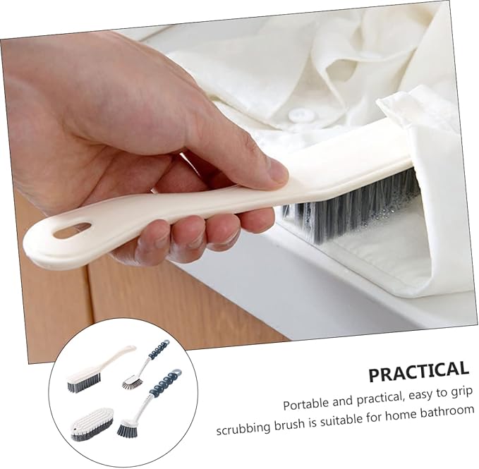 NOLITOY 4pcs Practical Cleaning Brush Set for Home Kitchen Bathroom Ergonomic Flexible Design for Shoes Pots and Grout Essential Washing Tools for Efficient Cleaning