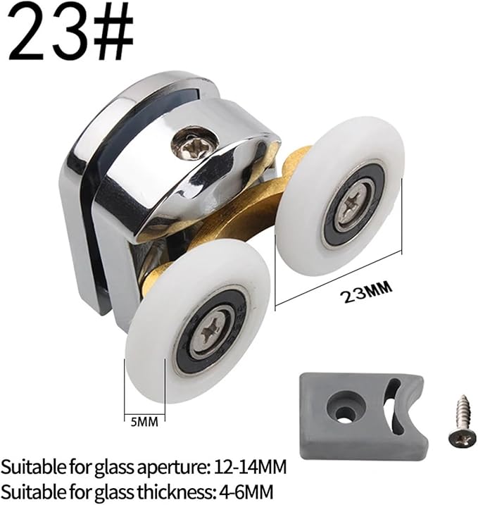 4pcs Shower Room Door Roller Cabins Pulley Roller Runners Wheels Pulleys Diameter 23mm Replacement Top Bottom