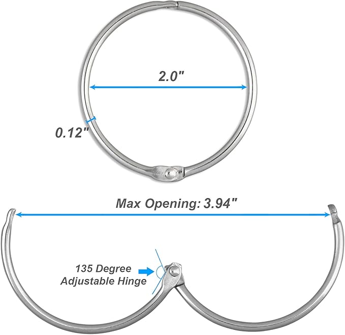24 Pack Shower Curtain Rings, Rustproof Decorative Shower Curtain Hooks Metal Round Shower Ring Hooks for Bathroom Shower Rod (Chrome)