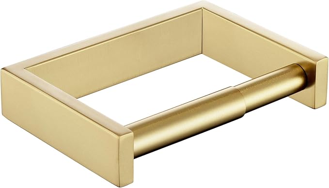 KOKOSIRI Toilet Paper Holder Spring Loaded Bathroom Toilet Roll Holder Wall Mount Stainless Steel Brushed Gold B2011BG