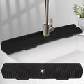 Kitchen Sink Splash Guard 29.7 X 5.7 In, Large Size Kitchen Sink Splash Guard, Silicone Sink Faucet Drying Mat, Faucet Mat Splash Catcher, Multipurpose For Kitchen Sink, Bathroom (Black)