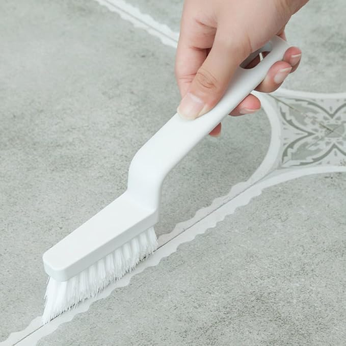 Happyyami 5pcs White Kitchen Crevice Cleaning Brush Set, Handheld Seam and Window Track Brush for Household Gap and Countertop Cleaning