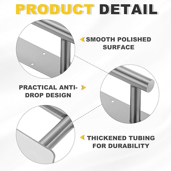 uxcell Toilet Paper Holder, Self-Adhesive 13.2" Stainless Steel Toilet Paper Roll Holder Rustproof Wall Mount Tissue Holders with Screws for Bathroom Washroom, Silver