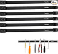 18" Magnetic Tool Holder Strip, 6 Pieces Black Metal Tool Organizer Rack with Stainless Steel Surface, Magnet Bar for Garage Workshop, Easy To Install with Mounting Screws