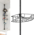 Shower Organizer, 39 to 125 Inch Height Adjustable Shower Caddy with 4 Adjustable Shelves, Organization And Storage for Bathroom Corner Shelves Rack Countertop with Tension Pole, Home Decor