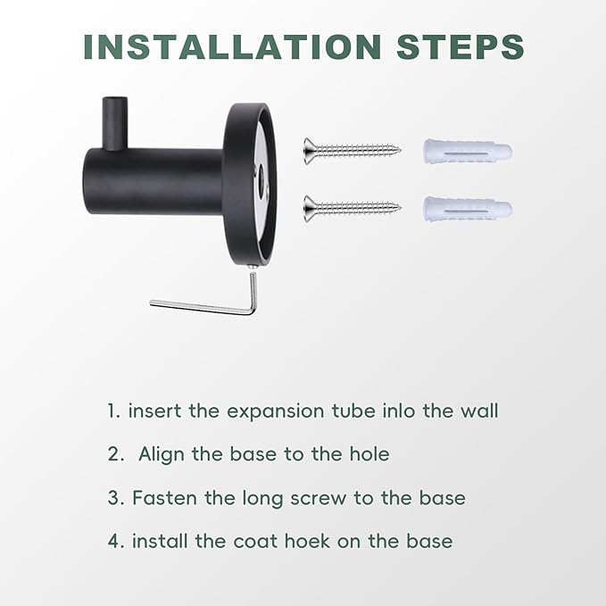 Matte Black Stainless Steel Clothes Hook Suitable for Bathroom Kitchen Bedroom(4 Packs)