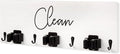 Ilyapa Broom Organizer Wall Mount, Broom and Mop Organizer Hanging, White Wooden Hanger Wall Mount, Kitchen Laundry Room Storage Rack Holder, Farmhouse Arranger with Hooks