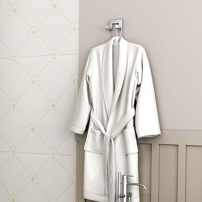 Angle Simple Double Towel Hook Brushed Nickel, 304 Stainless Steel Robe Coat Hook for Bathroom, Wall Mount