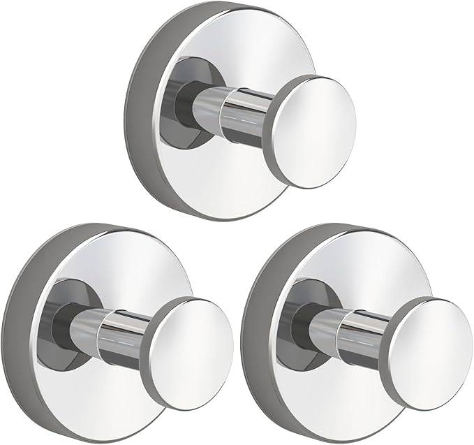 2026 Suction Cup Hooks for Shower, Towel, Window, Bathroom, Wreath, Kitchen, Class Door, Mirror, No-Tools No-Drill Removable Heavy Duty up to 15 lbs Hook Holders (3 Pack, Bright Silver)