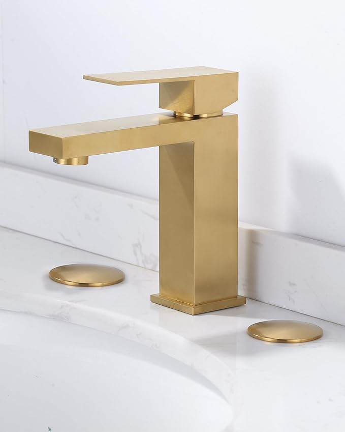 ALEASHA Kitchen Sink Hole Cover, Faucet Hole Cover for Kitchen Sink, Tap Hole Plate Stopper Cover Blanking Brass Metal Plug, Brushed Gold