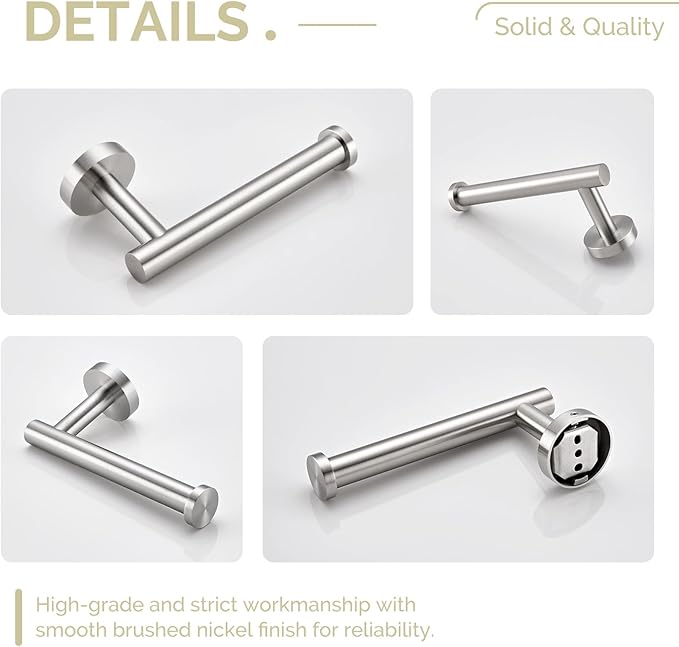 Toilet Paper Holder Brushed Nickel, Angle Simple SUS304 Stainless Steel Bathroom Toilet Paper Roll Holder Wall Mount
