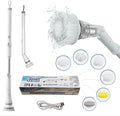 Electric Spin Scrubber - Cordless Cleaning Head with 6 Replaceable Brushes - 90° Rotatable - Ideal for Floor, Window, Cars - Ivory White