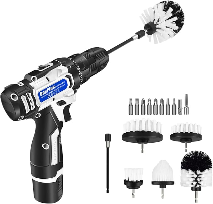 Electric Scrubber, Cordless Cleaning Brush, Bathroom Cleaning Brush Shower Scrubber 10-in-1 Cleaning Brush Heads Powerful Cleaning Brush for Bathroom Shower Floor Tiles