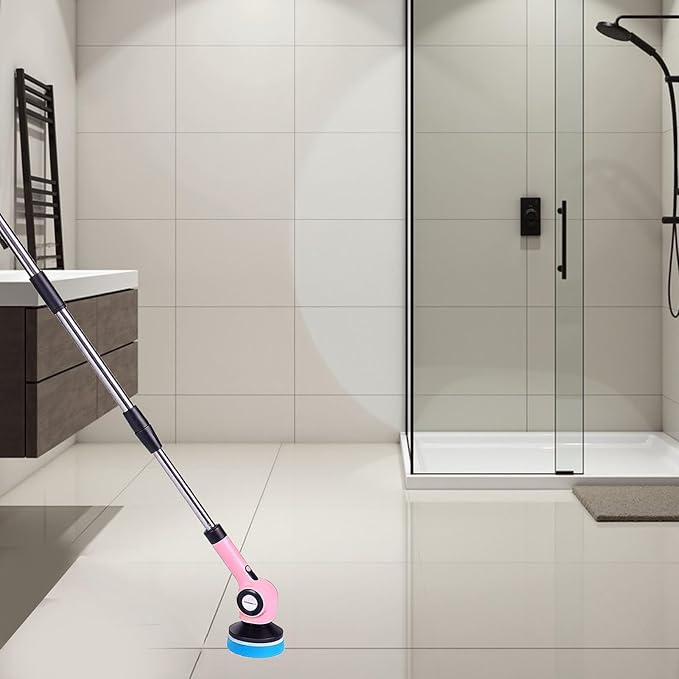 Bewinner Electric Spin Scrubber, Powerful Cleaning Brush, Cordless Rechargeable Automatic Rotating Scrub Brush Set for Kitchen Bathroom