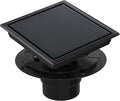6 Inch Square Shower Floor Drain, Shower Drain Kit with Flange and 2 in 1 Tile-Insert Cover, Square Shower Drain, SUS 304 Stainless Steel Floor Drain,Matte Black