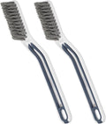 uxcell Crevice Cleaning Brush with Tweezer, Hard Bristle Gap Brush for Tidying Narrow Space, Deep Cleaning Supplies for Kitchen Sink, Toilet, Bathroom, Bathtub, Home, Window, White 2Pcs