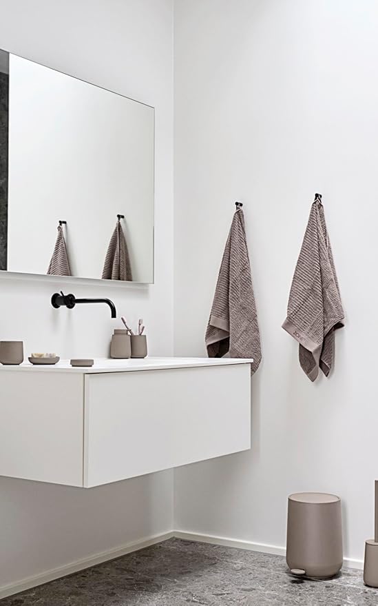 ZONE DENMARK Nova One Toothbrush Cup | Sleek & Durable Modern Bathroom Accessory | Revitalize Your Daily Routine with Scandinavian Elegance and Practicality Unite- (Taupe)