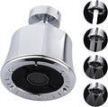 iFealClear Kitchen Sink Faucet Head with Metal Ball Joint, 360° Swivel Faucet Sprayer Head, Big Angle Sink Faucet Aerator Adapter 55/64-27UNS Female Thread, 4 Spray Modes, Extra Brass Adapters, Chrome