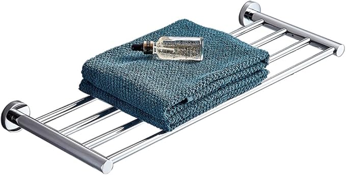 2-Tier Hotel Towel Racks for Bathroom, Wall Mounted Towel Shelf, 30 Inch Bathroom Towel Rack, Polished Chrome