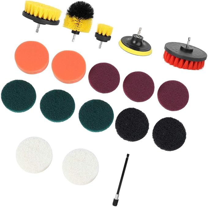 Cleaning Brush Set-18Pcs Electric Drill Brush Set Multifunction Power Cleaner Scrubber Attachments Home Cleaning Supplies