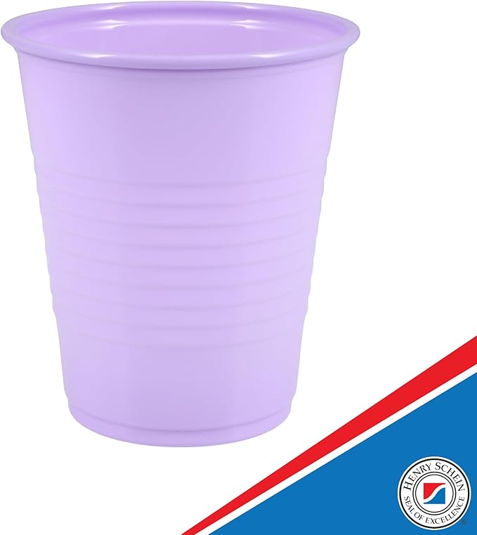 Essentials Healthcare Products Plastic Drinking Cups - Full Case of 1000 Cups - Lavender 5 oz Disoposable Cups for Cold Beverages, Parties, Office, or Medical Use - Durable & Convenient