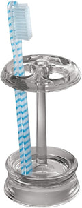 InterDesign Franklin Toothbrush Holder Stand for Bathroom Vanity Countertops - Smoke