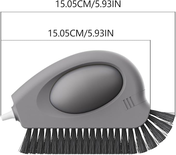2-in-1 Groove Cleaning Brush, Multi-Functional Window Track Cleaner with Hard Bristles & Hidden Scraper for Sliding Doors Sills Seals, Ergonomic Crevice Brush for Grout and Hard-to-Reach Areas (2)