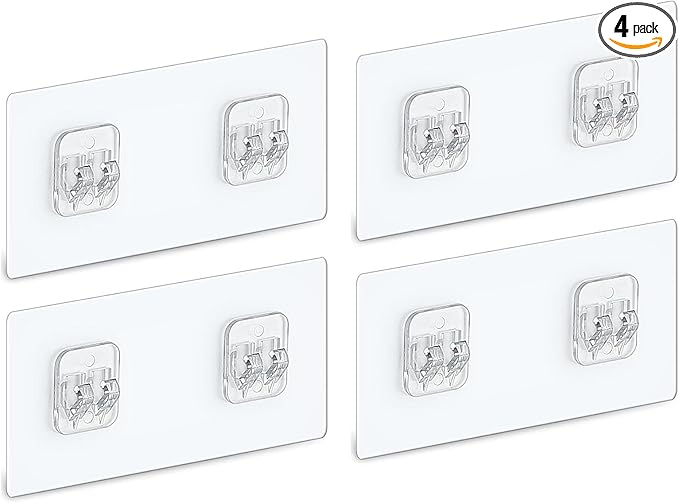 4 PACK Shower Caddy Adhesive Replacement, Shower Shelf Adhesive No Drilling, Adhesive Shower Hooks Strong Adhesive, Adhesive Hooks for Shower Caddy, Soap Holder, and Kitchen Racks (2.36x5.51 inch)