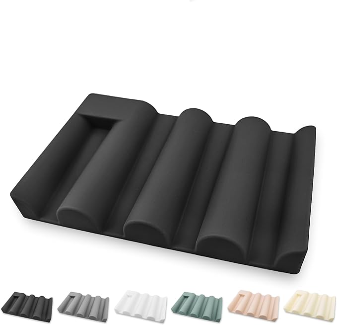 Soap Dish for Shower, Bathroom & Kitchen – Non-Slip, Self-Draining Design to Keep Soap Dry, Extend Soap Life – Easy to Clean, Compact & Durable (Black, 2 pcs)