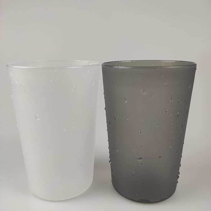 Simple Drinking Cup, Household Plastic Cup, Couple Toothbrush Holder, Large Capacity 300ml (10 oz) Mug (300 ml). (Translucent Black & White)