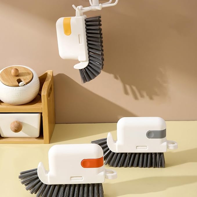Window Track Cleaning Brush Grooves Cleaner with Detachable Design, Household Groove Gap Cleaning Tool for Kitchen and Window Tracks, Gray