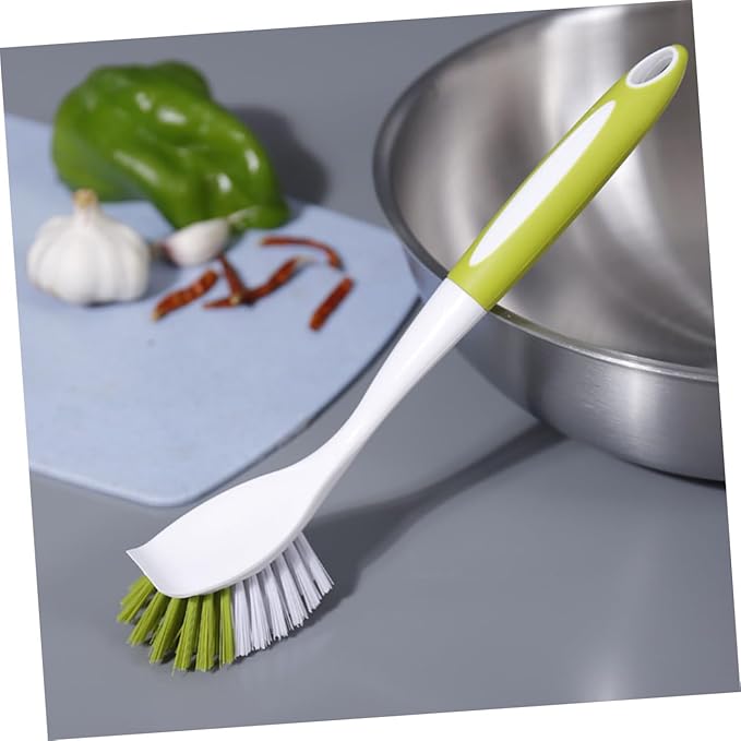 Beaupretty 3pcs Handle Dish Brush Multi-Function Pot Cleaner for Kitchen Green for Scrubbing Dishes Pans and Pots Convenient Hanging Design for Easy Storage